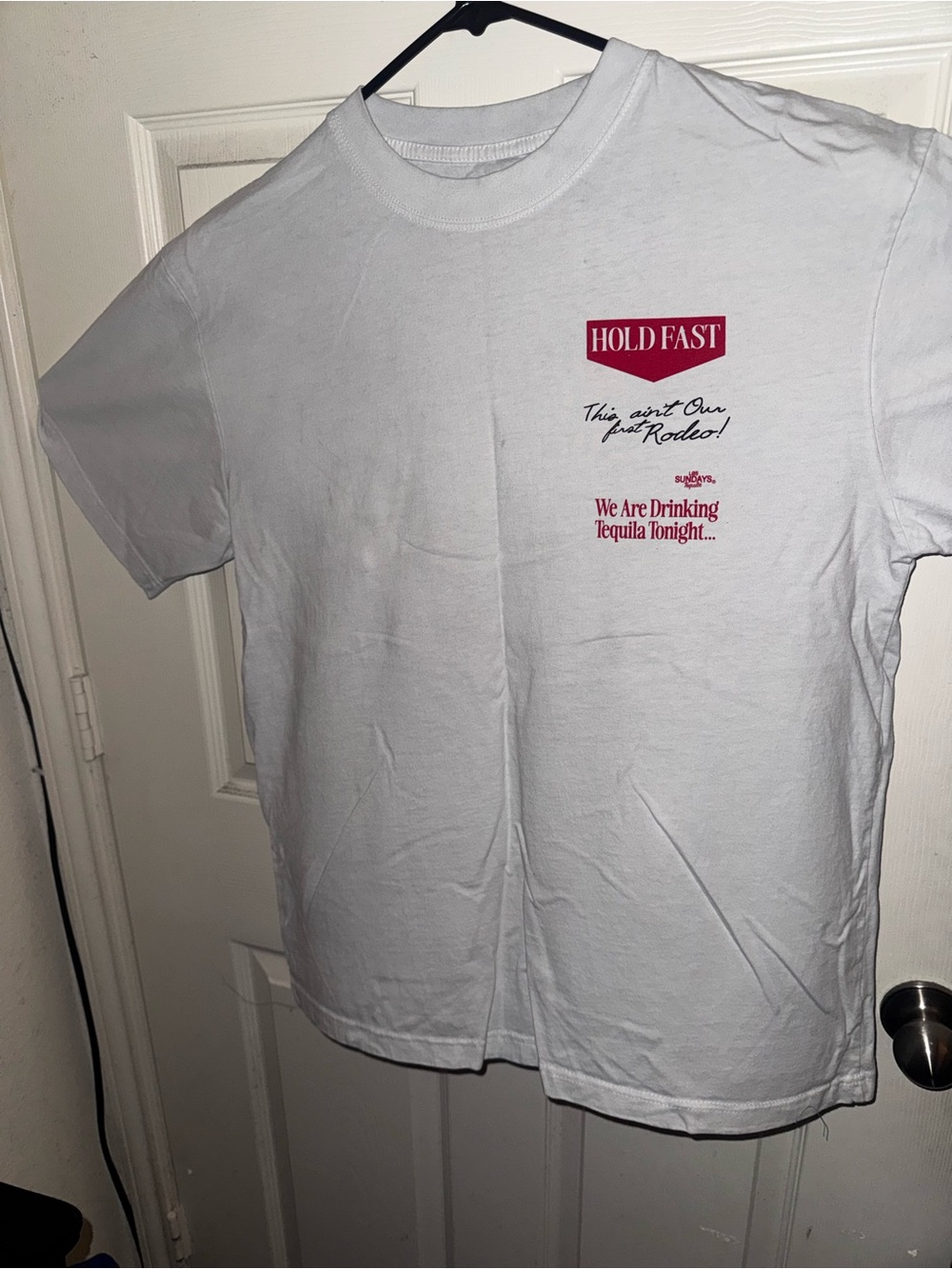 White 'Hold Fast' Graphic Short-Sleeve Tee for men